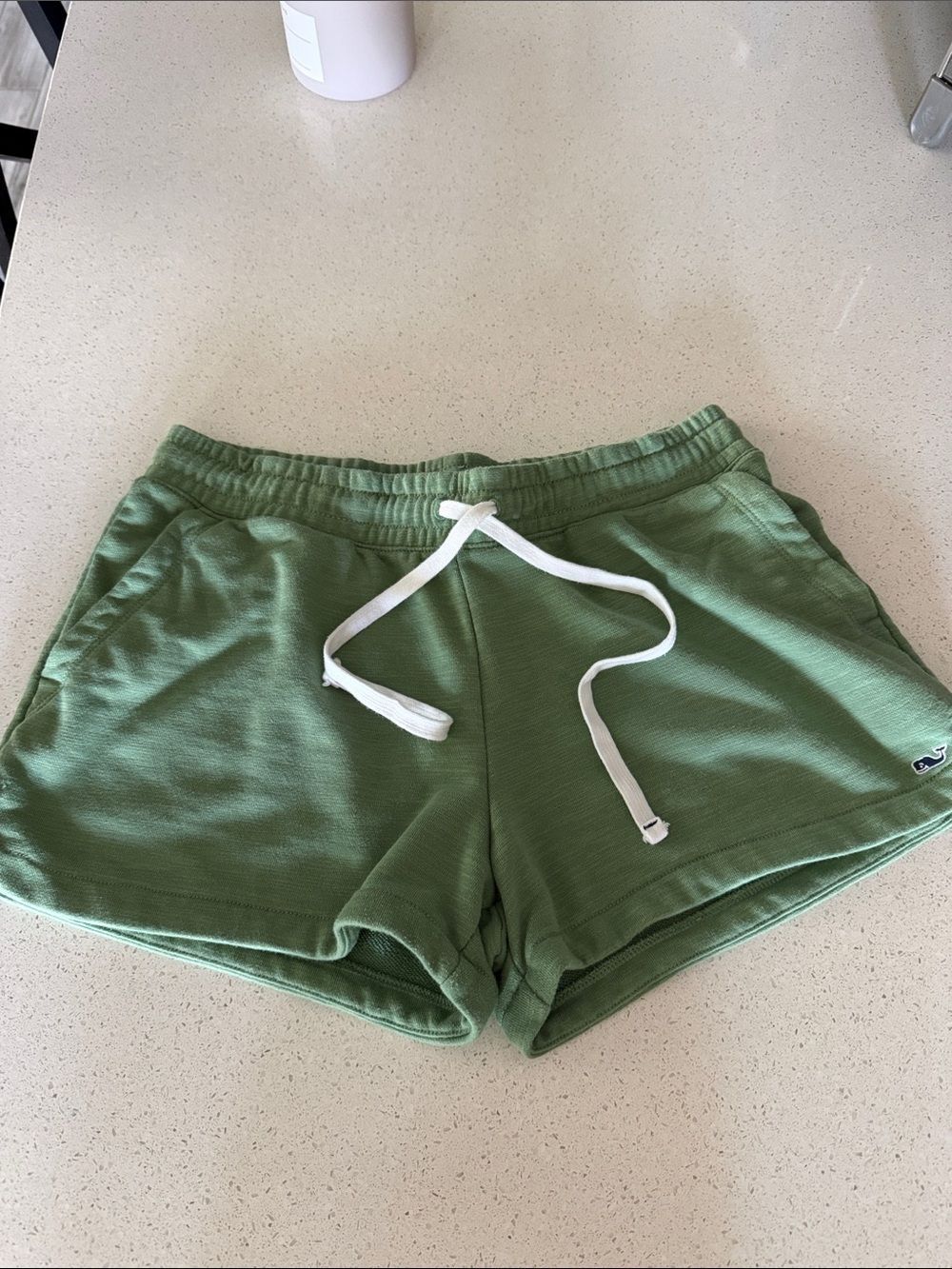 Vineyard Vines Olive Green Drawstring Shorts Elastic Waist Pockets S